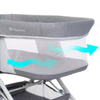 Moïse Portable à Bascule 2 en 1 Pliage Rapide - Gris Anthracite : Design Moderne, Cadre Métallique Pliable