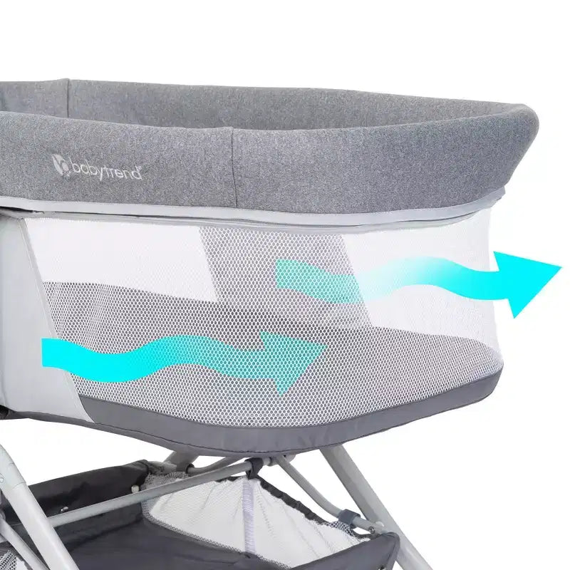 Moïse Portable à Bascule 2 en 1 Pliage Rapide - Gris Anthracite : Design Moderne, Cadre Métallique Pliable