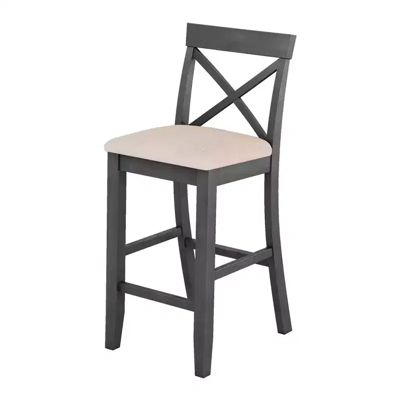 Ensemble de table à manger rectangulaire en bois hauteur bar de 47,5 po, coin repas de cuisine avec 2 chaises pour petits espaces