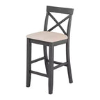 Ensemble de table à manger rectangulaire en bois hauteur bar de 47,5 po, coin repas de cuisine avec 2 chaises pour petits espaces