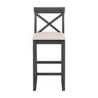 Ensemble de table à manger rectangulaire en bois hauteur bar de 47,5 po, coin repas de cuisine avec 2 chaises pour petits espaces