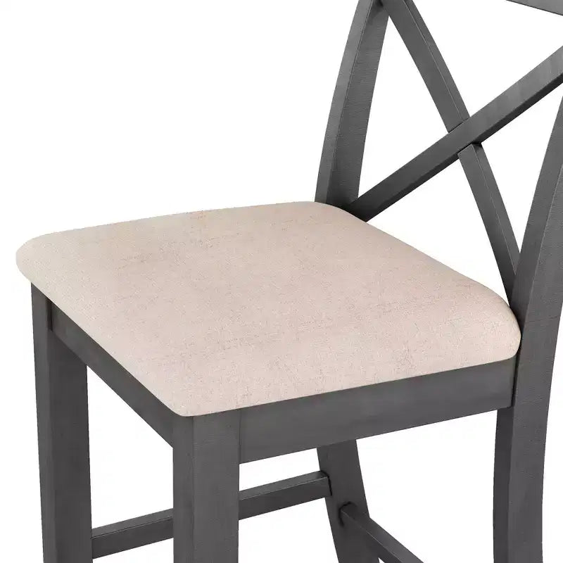 Ensemble de table à manger rectangulaire en bois hauteur bar de 47,5 po, coin repas de cuisine avec 2 chaises pour petits espaces