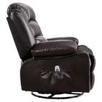 Fauteuil inclinable en cuir de 101 cm de large avec fonction bascule, télécommande, capitonnage et rangement