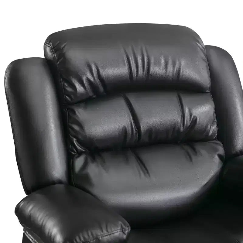 Fauteuil inclinable en cuir de 101 cm de large avec fonction bascule, télécommande, capitonnage et rangement