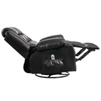Fauteuil inclinable en cuir de 101 cm de large avec fonction bascule, télécommande, capitonnage et rangement