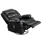 Fauteuil inclinable en cuir de 101 cm de large avec fonction bascule, télécommande, capitonnage et rangement