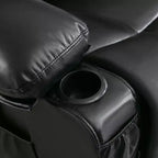 Fauteuil inclinable en cuir de 101 cm de large avec fonction bascule, télécommande, capitonnage et rangement