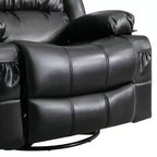Fauteuil inclinable en cuir de 101 cm de large avec fonction bascule, télécommande, capitonnage et rangement