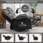 Fauteuil inclinable en cuir de 101 cm de large avec fonction bascule, télécommande, capitonnage et rangement