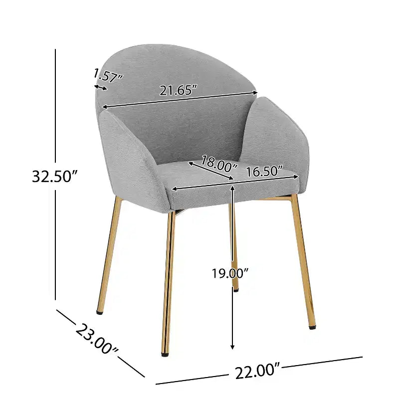 Chaise de salle à manger Catherine à dossier rond, rembourrée et avec structure en fer