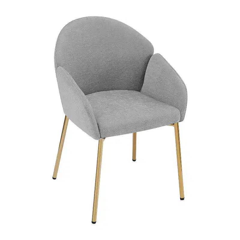 Chaise de salle à manger Catherine à dossier rond, rembourrée et avec structure en fer