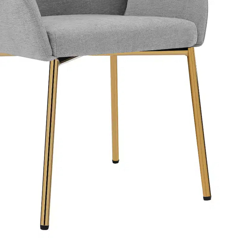 Chaise de salle à manger Catherine à dossier rond, rembourrée et avec structure en fer