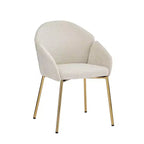 Chaise de salle à manger Catherine à dossier rond, rembourrée et avec structure en fer