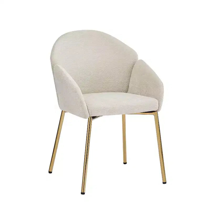 Chaise de salle à manger Catherine à dossier rond, rembourrée et avec structure en fer