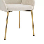 Chaise de salle à manger Catherine à dossier rond, rembourrée et avec structure en fer