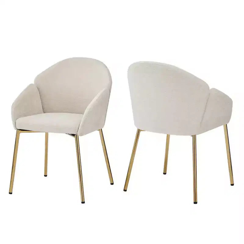 GDFStudio Catherine Upholstered Iron Frame Round Back Dining Chair