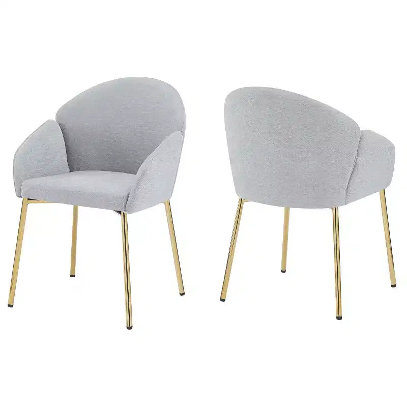 Chaise de salle à manger Catherine à dossier rond, rembourrée et avec structure en fer