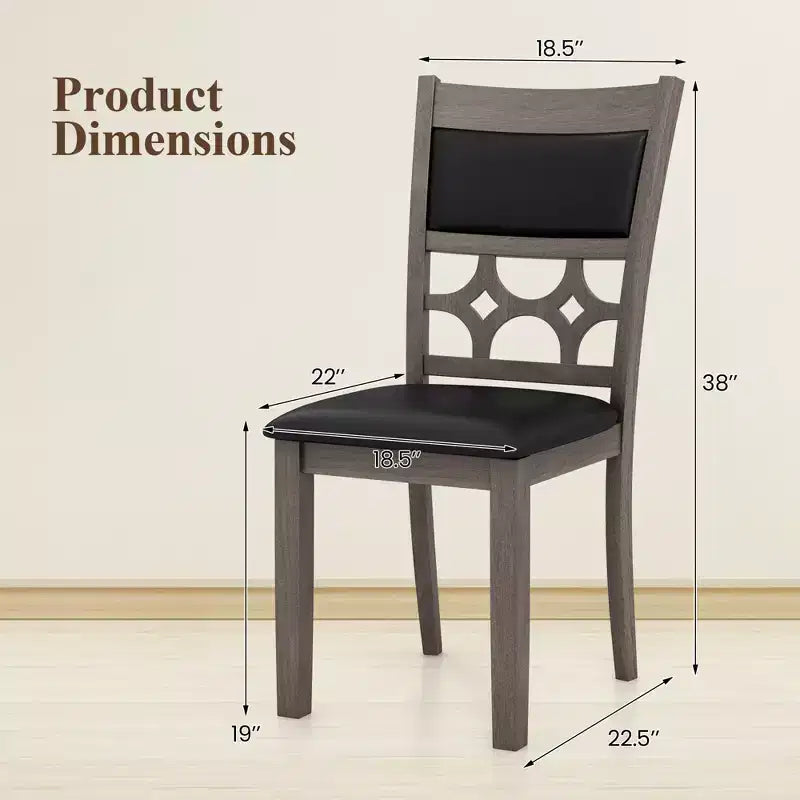 Chaise de salle à manger rembourrée / Lot de 4 chaises sans accoudoirs avec dossier et assise rembourrés