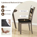 Chaise de salle à manger rembourrée / Lot de 4 chaises sans accoudoirs avec dossier et assise rembourrés