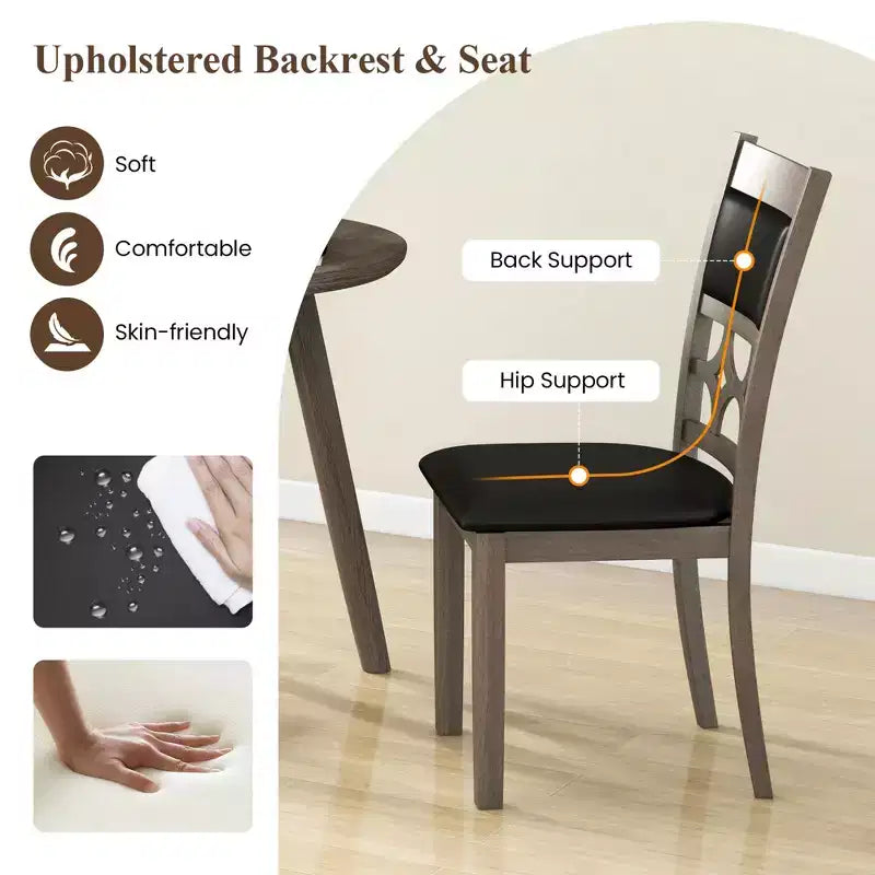 Chaise de salle à manger rembourrée / Lot de 4 chaises sans accoudoirs avec dossier et assise rembourrés