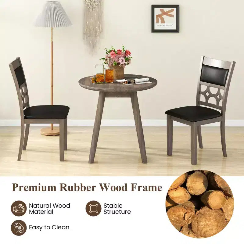 Chaise de salle à manger rembourrée / Lot de 4 chaises sans accoudoirs avec dossier et assise rembourrés