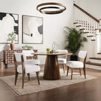Chaise de salle à manger Wes en bouclette, style moderne du milieu du siècle