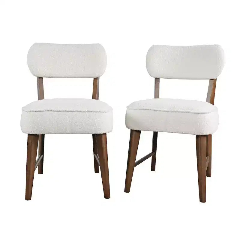 Chaise de salle à manger Wes en bouclette, style moderne du milieu du siècle