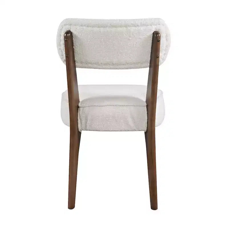 Chaise de salle à manger Wes en bouclette, style moderne du milieu du siècle