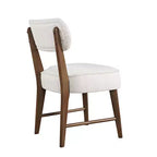Chaise de salle à manger Wes en bouclette, style moderne du milieu du siècle
