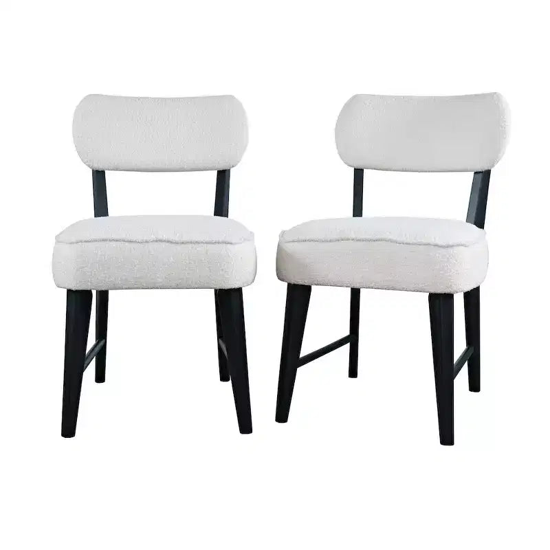 Chaise de salle à manger Wes en bouclette, style moderne du milieu du siècle
