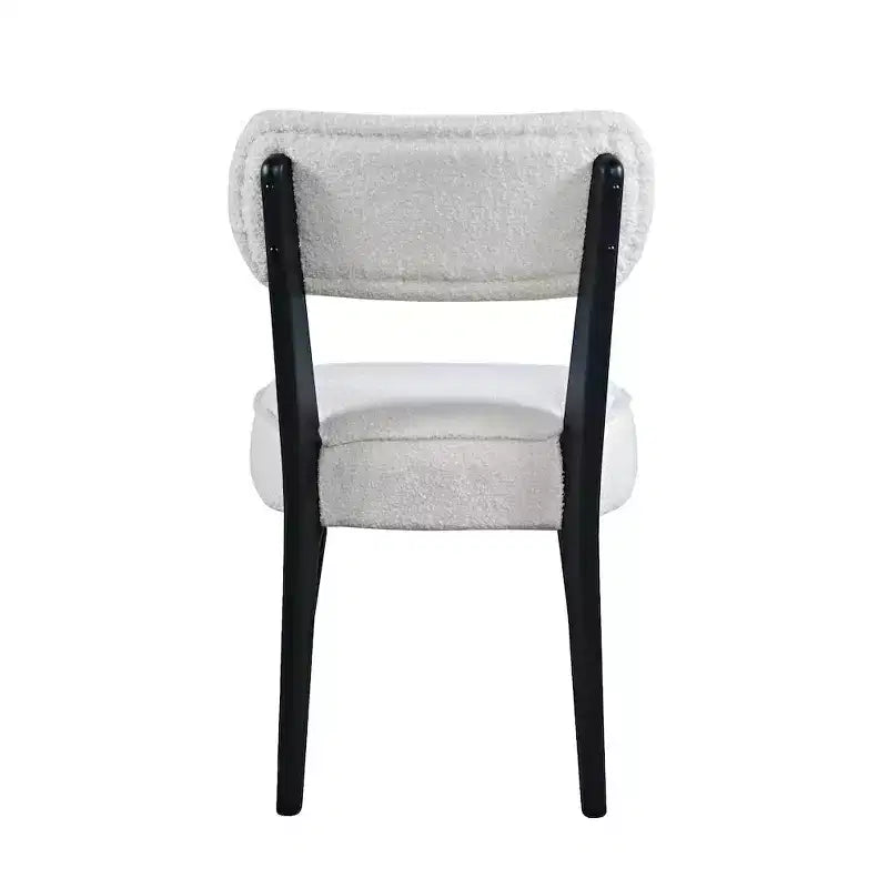 Chaise de salle à manger Wes en bouclette, style moderne du milieu du siècle