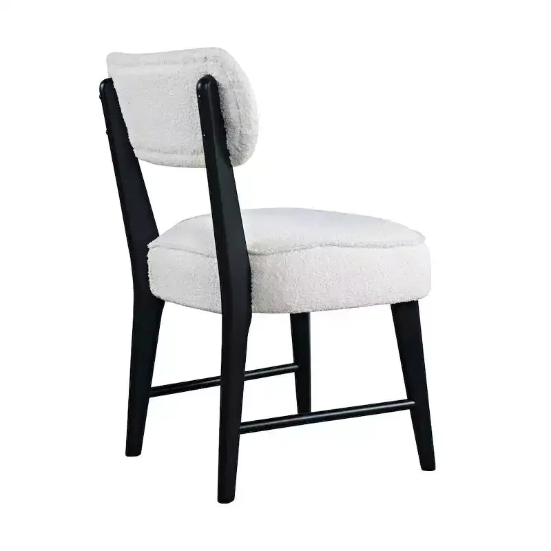 Chaise de salle à manger Wes en bouclette, style moderne du milieu du siècle