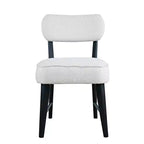 Chaise de salle à manger Wes en bouclette, style moderne du milieu du siècle