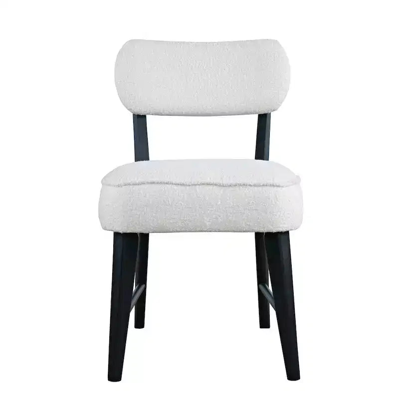 Chaise de salle à manger Wes en bouclette, style moderne du milieu du siècle