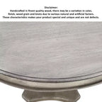Table à manger artisanale en bois de manguier de 42 pouces, pied central, plateau rond moulé