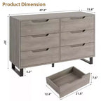 Commode de chambre à 7 tiroirs, commode de 120 cm de large, commode verticale autoportante avec rangement, meuble de rangement en bois pour salon