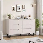 Commode de chambre à 7 tiroirs, commode de 120 cm de large, commode verticale autoportante avec rangement, meuble de rangement en bois pour salon