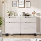 Commode de chambre à 7 tiroirs, commode de 120 cm de large, commode verticale autoportante avec rangement, meuble de rangement en bois pour salon