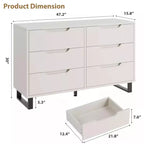 Commode de chambre à 7 tiroirs, commode de 120 cm de large, commode verticale autoportante avec rangement, meuble de rangement en bois pour salon