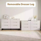 Commode de chambre à 7 tiroirs, commode de 120 cm de large, commode verticale autoportante avec rangement, meuble de rangement en bois pour salon
