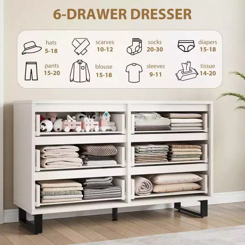 Commode de chambre à 7 tiroirs, commode de 120 cm de large, commode verticale autoportante avec rangement, meuble de rangement en bois pour salon