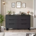 Commode de chambre à 7 tiroirs, commode de 120 cm de large, commode verticale autoportante avec rangement, meuble de rangement en bois pour salon