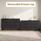 Commode de chambre à 7 tiroirs, commode de 120 cm de large, commode verticale autoportante avec rangement, meuble de rangement en bois pour salon
