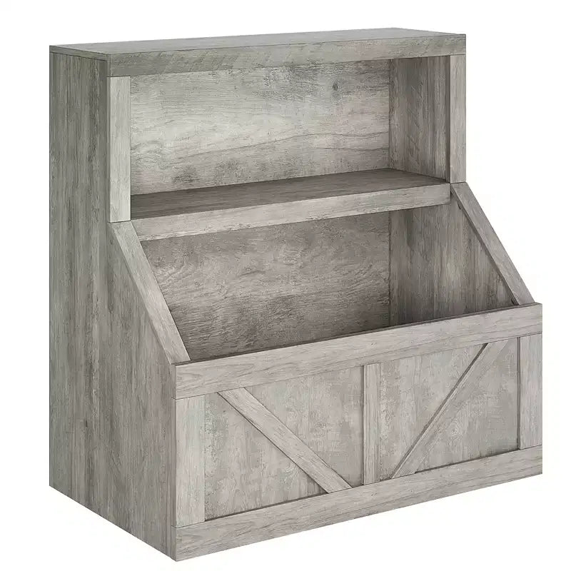 Étagère à Livres et Rangement de Jouets pour Enfants, Organisateur de Jouets à 2 Niveaux avec Armoire de Rangement, Bibliothèque pour Tout-Petits à 2 Étagères pour Salle de Jeux, Chambre, Salon, Salle de Classe