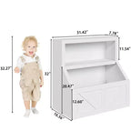 Étagère à Livres et Rangement de Jouets pour Enfants, Organisateur de Jouets à 2 Niveaux avec Armoire de Rangement, Bibliothèque pour Tout-Petits à 2 Étagères pour Salle de Jeux, Chambre, Salon, Salle de Classe