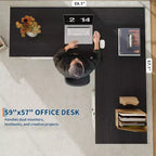 Bureau d'angle de direction en forme de L style ferme avec tiroirs de classement et meuble de rangement réglable, pour bureau à domicile