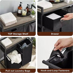 Panier à linge avec étagère,Panier à linge avec tri par sections,Trieur de linge roulant avec tiroir,Panier à linge à roulettes,pour buanderie