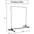 Portant à vêtements en Z sur roulettes, base orange ou noire, poteaux argentés, 2 housses de protection, pour présentation en magasin ou rangement dans un placard.