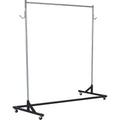 Acekool Z-Shape Garment Rack on Wheels, Orange or Black Base, Silver Poles, 2 Dust Covers, for Retail Display or Closet Storage