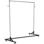 Acekool Z-Shape Garment Rack on Wheels, Orange or Black Base, Silver Poles, 2 Dust Covers, for Retail Display or Closet Storage